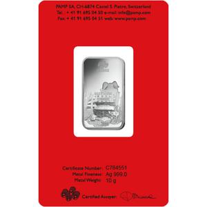 Switzerland / Silver Ten Grams Bar 2019 Year of the Pig - obverse photo