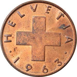 Switzerland / Two Centimes (Rappen) 1963 - obverse photo
