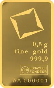 Switzerland / Gold Half Gram Bar - Valcambi - reverse photo