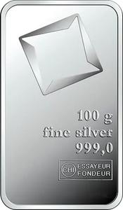 Switzerland / Silver One Hundred Grams Bar - Valcambi - reverse photo
