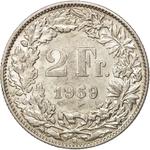 Switzerland / Two Francs 1959 - reverse photo