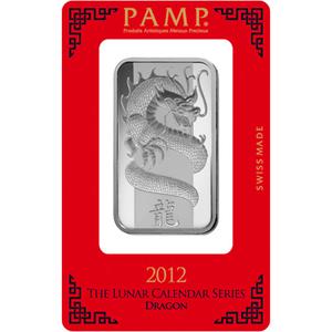 Switzerland / Silver Ounce Bar 2012 Year of the Dragon - reverse photo