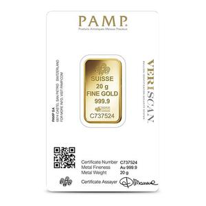 Switzerland / Gold Twenty Grams Bar - PAMP Fortuna - obverse photo