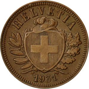 Switzerland / Two Centimes (Rappen) 1931 - obverse photo