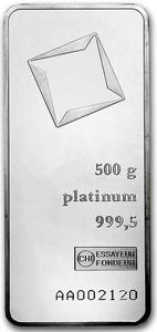 Switzerland / Platinum Half Kilo Bar - Valcambi - reverse photo