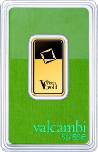 Switzerland / Gold Twenty Grams Bar - Valcambi Green Gold - obverse photo