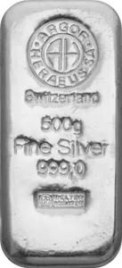 Switzerland / Silver Half Kilo Bar - Argor-Heraeus, Cast - reverse photo