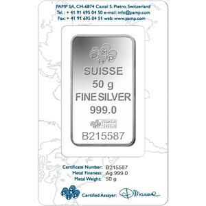 Switzerland / Silver Fifty Grams Bar - PAMP Fortuna - obverse photo
