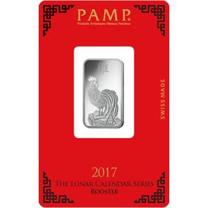 Switzerland / Silver Ten Grams Bar 2017 Year of the Rooster - reverse photo