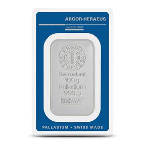Switzerland / Palladium One Hundred Grams Bar - Argor-Heraeus - reverse photo