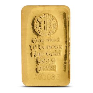 Switzerland / Gold Ten Ounces Cast Bar - Argor Heraeus - reverse photo