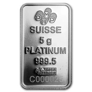 Switzerland / Platinum Five Grams Bar - PAMP Liberty - reverse photo