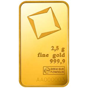Switzerland / Gold Two and a Half Grams Bar - Valcambi - obverse photo