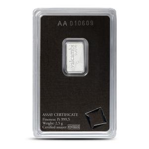 Switzerland / Platinum Two and a Half Grams Bar - Valcambi - obverse photo