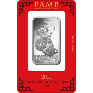 Switzerland / Silver Ounce Bar 2020 Year of the Rat - reverse photo