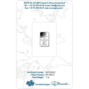 Switzerland / Platinum Gram Bar - PAMP Fortuna - obverse photo