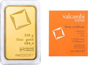 Switzerland / Gold Quarter Kilo Bar - Valcambi - reverse photo