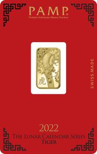 Switzerland / Gold Five Grams 2022 PAMP Year of the Tiger - obverse photo