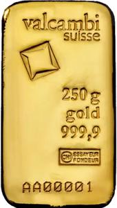 Switzerland / Gold Quarter Kilo Bar - Valcambi, Cast - reverse photo