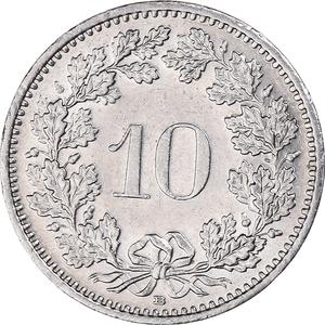 Switzerland / Ten Centimes (Rappen) 1988 - reverse photo