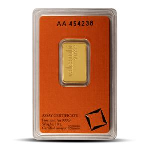 Switzerland / Gold Ten Grams Bar - Valcambi - obverse photo