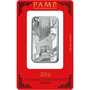 Switzerland / Silver Ounce Bar 2016 Year of the Monkey - reverse photo