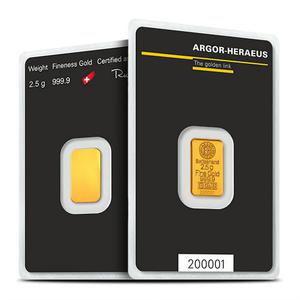 Switzerland / Gold Two and a Half Grams Bar - Argor-Heraeus - reverse photo