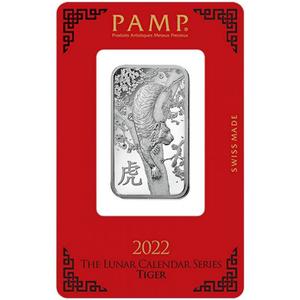 Switzerland / Platinum Ounce Bar 2022 Year of the Tiger - reverse photo