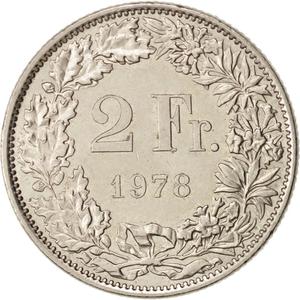 Switzerland / Two Francs 1978 - reverse photo