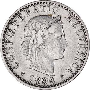 Switzerland / Twenty Centimes (Rappen) 1894 - obverse photo