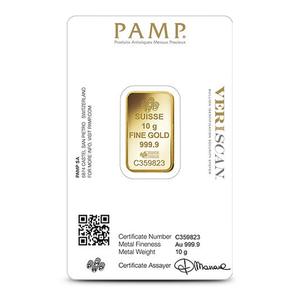 Switzerland / Gold Ten Grams Bar - PAMP Fortuna - obverse photo