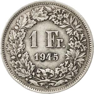Switzerland / One Franc 1945 - reverse photo
