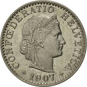 Switzerland / Twenty Centimes (Rappen) 1907 - obverse photo
