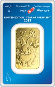 Switzerland / Gold Ounce 2023 Year of the Rabbit - Argor Heraeus - reverse photo
