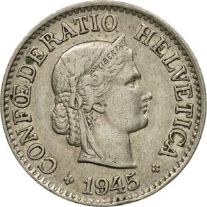 Switzerland / Ten Centimes (Rappen) 1945 - obverse photo