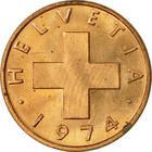 Two Centimes (Rappen), Tannheimer Design: Photo Coin, Switzerland, 2 Rappen 1974
