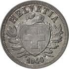 Two Centimes (Rappen), Hutter Design, Zinc: Photo Coin, Switzerland, 2 Rappen 1946