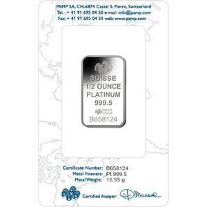 Switzerland / Platinum Half Ounce Bar - PAMP Fortuna - obverse photo