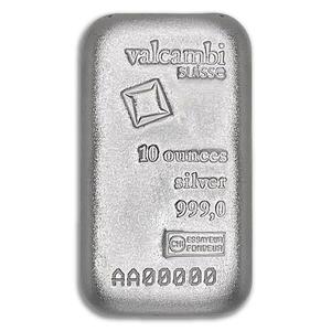 Switzerland / Silver Ten Ounces Bar - Valcambi - reverse photo