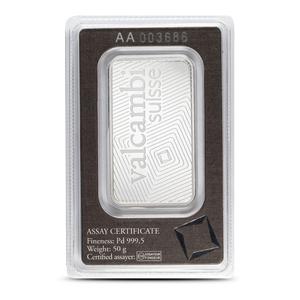 Switzerland / Palladium Fifty Grams Bar - Valcambi - obverse photo