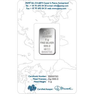 Switzerland / Silver Five Grams Bar - PAMP Fortuna - obverse photo