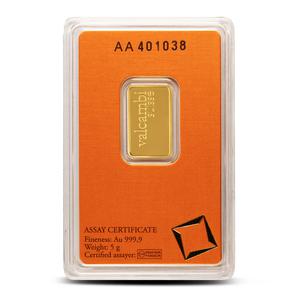 Switzerland / Gold Five Grams Bar - Valcambi - obverse photo