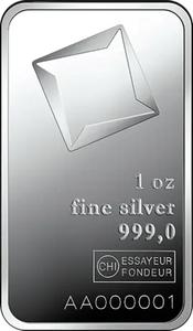 Switzerland / Silver Ounce Bar - Valcambi - reverse photo