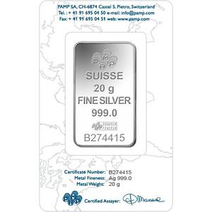 Switzerland / Silver Twenty Grams Bar - PAMP Fortuna - obverse photo