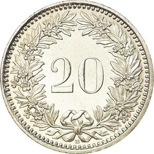 Switzerland / Twenty Centimes (Rappen) 2002 - reverse photo