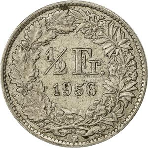 Switzerland / Half Franc 1956 - reverse photo