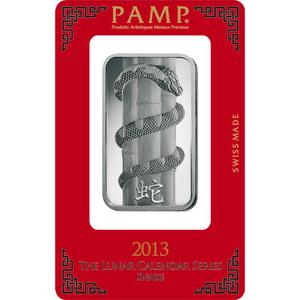 Switzerland / Silver Ounce Bar 2013 Year of the Snake - reverse photo