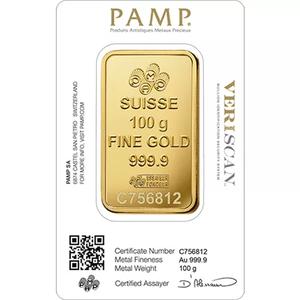 Switzerland / Gold One Hundred Grams Bar - Fortuna - obverse photo