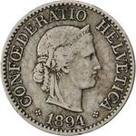 Ten Centimes (Rappen) 1894: Photo Coin, Switzerland, 10 Rappen 1894 / thumbnail