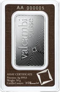 Switzerland / Silver Fifty Grams Bar - Valcambi - obverse photo
